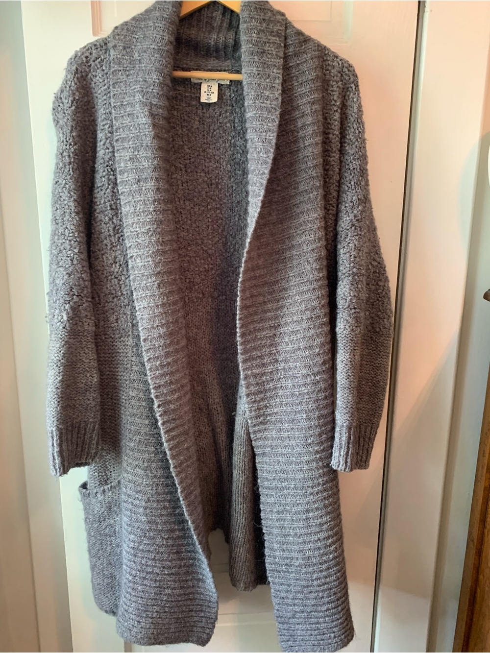 Cozy Shawl Collar Cardigan Sweater - Gray